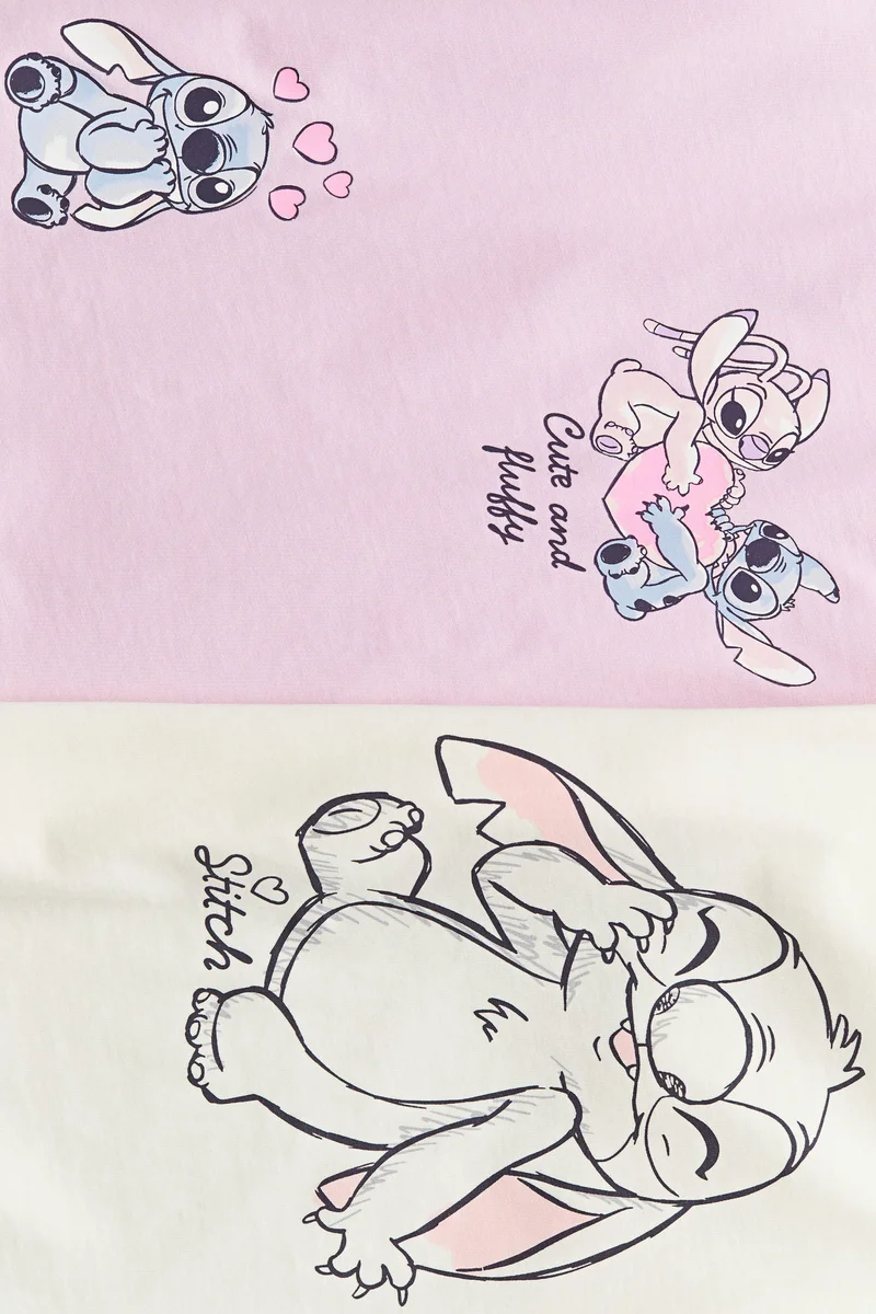 اتش اند ام بلوزات قطنية مطبوعة - عبوة من قطعتين